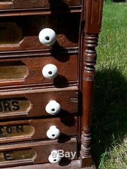 JP Coats Spool Cabinet 6 Drawer- Nice Antique