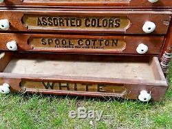 JP Coats Spool Cabinet 6 Drawer- Nice Antique