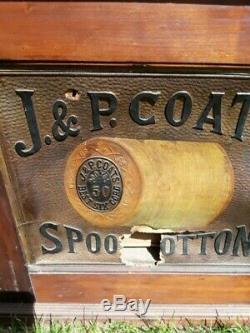 JP Coats Spool Cabinet 6 Drawer- Nice Antique