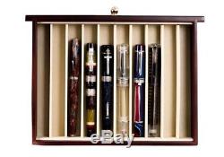 Japan Wancher Lacquer Wooden Box Fountain Pen Display Case 20 Pens Authentic