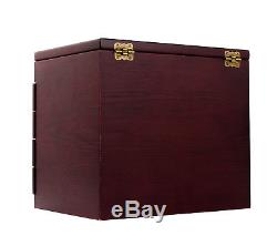 Japan Wancher Lacquer Wooden Box Fountain Pen Display Case 50 Pens Brand New