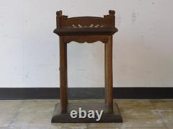 Japanese Keyaki Wood Display Case Shrine Style Glass Cabinet Vintage 44cm