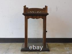Japanese Keyaki Wood Display Case Shrine Style Glass Cabinet Vintage 44cm