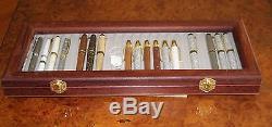 Jarrah Display Case for Hand turned Pen, with Glass Lid holds 24 Pen