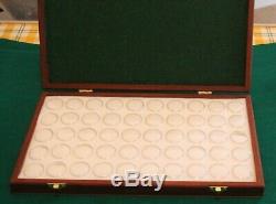 Jarrah Gold Nugget & Gem Stone Display Case with solid Lid 50 Gem Jar Inserts