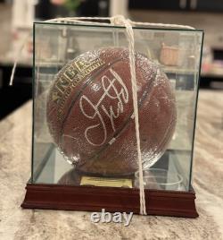 Jason Kidd Autographed Basketball COA Card Wood And Glass Display Case Included