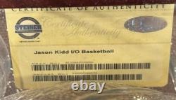 Jason Kidd Autographed Basketball COA Card Wood And Glass Display Case Included