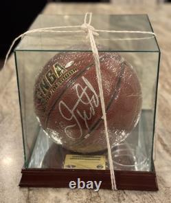 Jason Kidd Autographed Basketball COA Card Wood And Glass Display Case Included