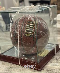 Jason Kidd Autographed Basketball COA Card Wood And Glass Display Case Included