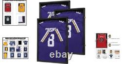 Jersey Display Case 3 Pack Large Shadow Box Lockable UV Protection Black Frame Jersey Display Case 3 Pack Large Shadow Box Lockable UV Protection Black Frame