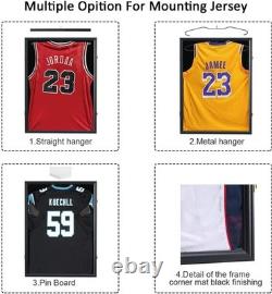 Jersey Display Case 3 Pack Large Shadow Box Lockable UV Protection Black Frame