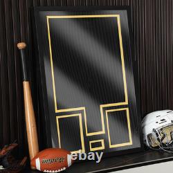 Jersey Shadow Box Display Case 32x24 for Sports Memorabilia Black Gold