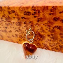Jewellery Box large lockable thuya wooden burl Jewelry Box organizer With Key