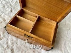 Jewellery Box, large lockable wooden burl Jewelry Box with key, wedding wood