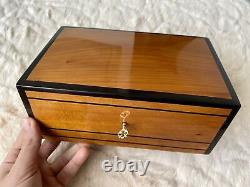 Jewellery Box, large lockable wooden burl Jewelry Box with key, wedding wood