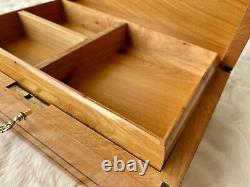 Jewellery Box, large lockable wooden burl Jewelry Box with key, wedding wood