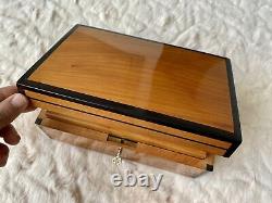 Jewellery Box, large lockable wooden burl Jewelry Box with key, wedding wood