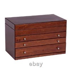 Jewelry Box Brigitte Antique Cloth Dark Wooden Walnut