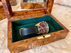 Jewelry Box, watch box, lockable thuya wooden burl Jewelry Box organizer with key