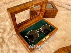 Jewelry Box, watch box, lockable thuya wooden burl Jewelry Box organizer with key