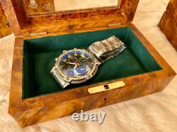 Jewelry Box, watch box, lockable thuya wooden burl Jewelry Box organizer with key