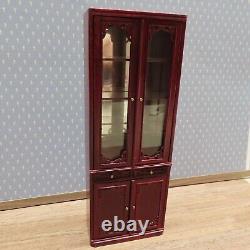 JiaYi Mahogany Corner Display Cases with Rolling Ladder 5 Pieces, SEE NOTE