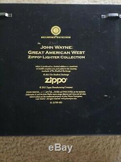 John Wayne Limited Edition Lot Set (4) Zippo Lighters wood case display the duke