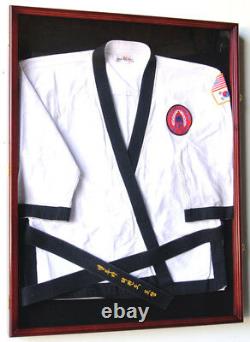 Karate Martial Arts Belt Uniform Jersey Display Case Lockable 98% UV