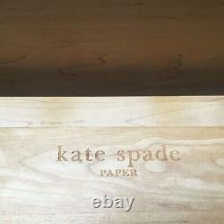 Kate Spade Natural Wood Chest Stationary Crafts Paper Art Display Case Desktop