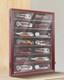 Knife Display Case 14+ Wood Mahogany Pocket Knives Holder Wall Rack Shadow Box