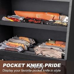 Knife Display Case 22+ Wood Black EDC Pocket Knives Organizer Drawer Storage Box Knife Display Case 22+ Wood Black EDC Pocket Knives Organizer Drawer Storage Box