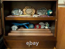 Knife Display Case 22+ Wood Black EDC Pocket Knives Organizer Drawer Storage Box