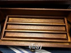 Knife Display Case 22+ Wood Black EDC Pocket Knives Organizer Drawer Storage Box