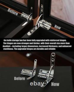 Knife Display Case 24+ Wood Ebony Pocket Knives Holder EDC Storage Organizer Box