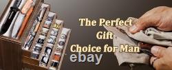 Knife Display Case 32+ Wood Walnut EDC Pocket Knives Watch Organizer Storage Box
