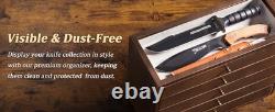 Knife Display Case 32+ Wood Walnut EDC Pocket Knives Watch Organizer Storage Box