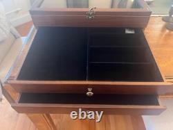 Knife Display Case 36+ Wood Walnut EDC Pocket Knives Watch Organizer Storage Box