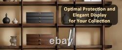Knife Display Case 36+ Wood Walnut EDC Pocket Knives Watch Organizer Storage Box