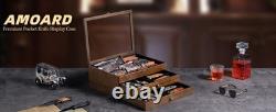 Knife Display Case 36+ Wood Walnut EDC Pocket Knives Watch Organizer Storage Box