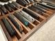Knife Display Case 4 Pack Wood Walnut Edc Pocket Knives Organizer Storage Tray