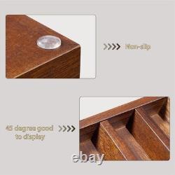 Knife Display Case 4 Pack Wood Walnut EDC Pocket Knives Organizer Storage Tray