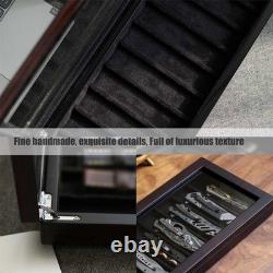 Knife Display Case 8+ Wood Ebony Pocket Knives Holder EDC Storage Organizer Box Knife Display Case 8+ Wood Ebony Pocket Knives Holder EDC Storage Organizer Box
