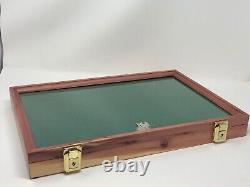 Knife Display Case Arrowheads 18 x 12 Coins Cedar & Green Wood USA Shadow Box