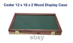 Knife Display Case Arrowheads 18 x 12 Coins Cedar & Green Wood USA Shadow Box