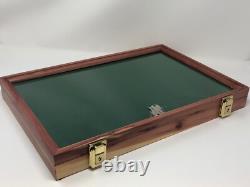 Knife Display Case Arrowheads 18 x 12 Coins Cedar & Green Wood USA Shadow Box