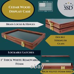 Knife Display Case Arrowheads 18 x 12 Coins Cedar & Green Wood USA Shadow Box