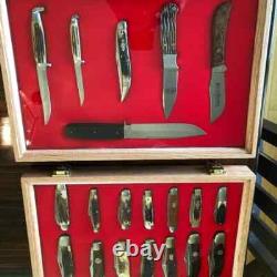 Knife Display Case Arrowheads 18 x 12 Coins Oak Solid Wood Glass USA Shadow Box