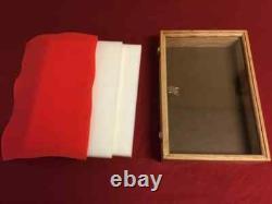 Knife Display Case Arrowheads 18 x 12 Coins Oak Solid Wood Glass USA Shadow Box