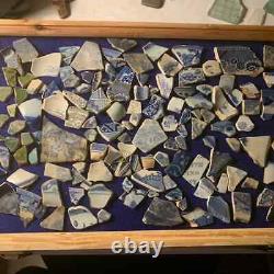 Knife Display Case Arrowheads 18 x 12 Maple & Blue Pin Medal Wood USA Shadow Box