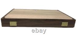 Knife Display Case Arrowheads 18 x 12 Walnut Solid Wood USA Made Lock Shadow Box